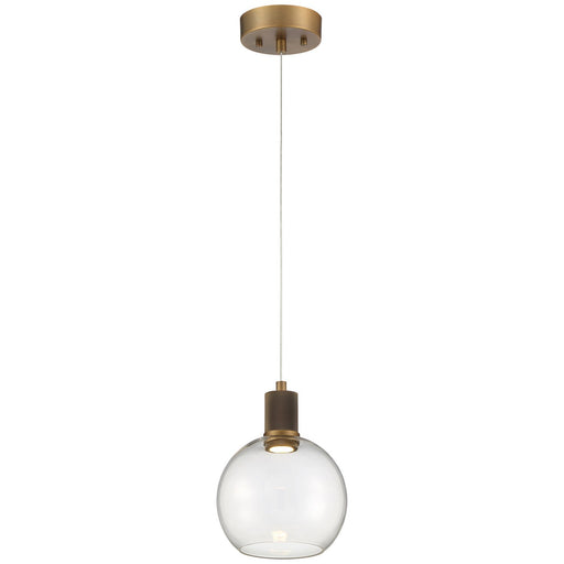 Port Nine Burgundy Pendant in Antique Brushed Brass