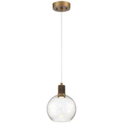 Port Nine Burgundy Pendant in Antique Brushed Brass