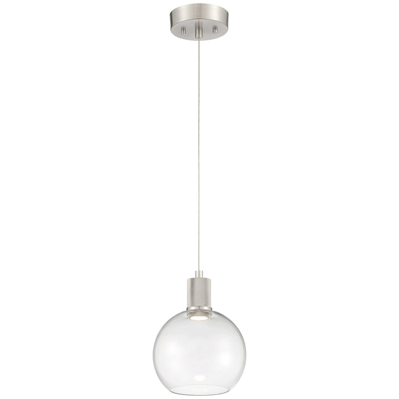 Port Nine Burgundy Pendant in Brushed Steel