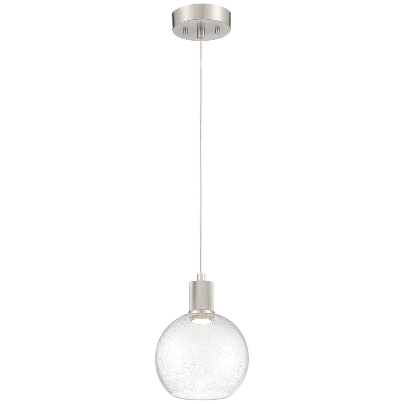 Port Nine Burgundy Pendant in Brushed Steel