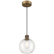 Port Nine Burgundy Pendant in Antique Brushed Brass