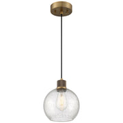 Port Nine Burgundy Pendant in Antique Brushed Brass