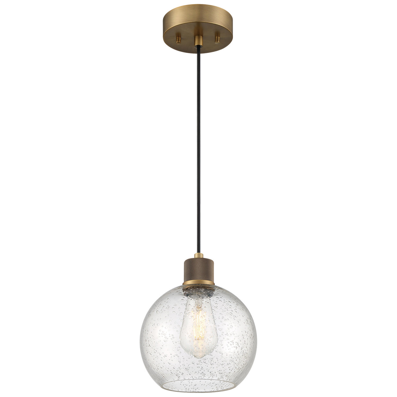 63142LEDDLP-ABB/SDG- Port Nine Burgundy LED Pendant in Antique Brushed Brass by Access Lighting