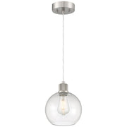 Port Nine Burgundy Pendant in Brushed Steel