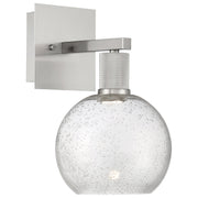 Port Nine Burgundy Wall Sconce in Brushed Steel
