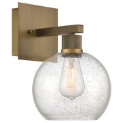 Port Nine Burgundy Wall Sconce in Antique Brushed Brass