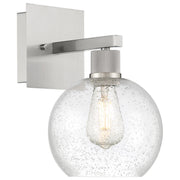 Port Nine Burgundy Wall Sconce in Brushed Steel