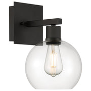 Port Nine Burgundy Wall Sconce in Matte Black