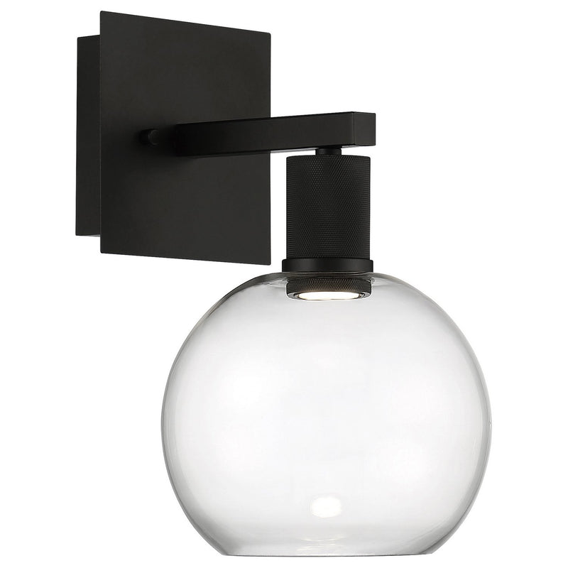 Port Nine Burgundy Wall Sconce in Matte Black