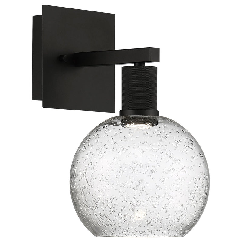 Port Nine Burgundy Wall Sconce in Matte Black