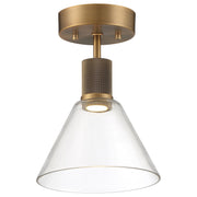 Port Nine Martini Semi-Flush Mount in Antique Brushed Brass
