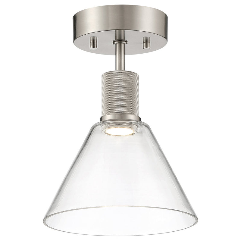 Port Nine Martini Semi-Flush Mount in Brushed Steel