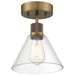 Port Nine Martini LED Semi-Flush Mount in Antique Brushed Brass - Lamps Expo