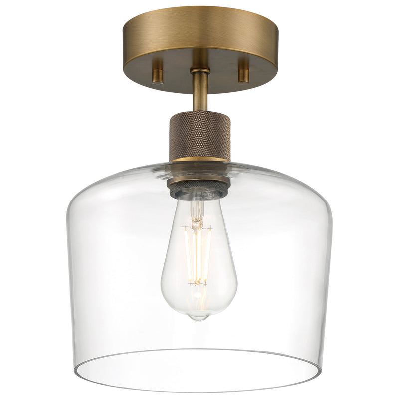 63147LEDDLP-ABB/CLR- Port Nine Chardonnay LED Semi-Flush Mount in Antique Brushed Brass by Access Lighting