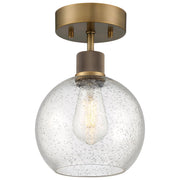 Port Nine Burgundy Semi-Flush Mount in Antique Brushed Brass