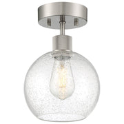 Port Nine Burgundy Semi-Flush Mount in Brushed Steel