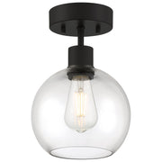 Port Nine Burgundy Semi-Flush Mount in Matte Black