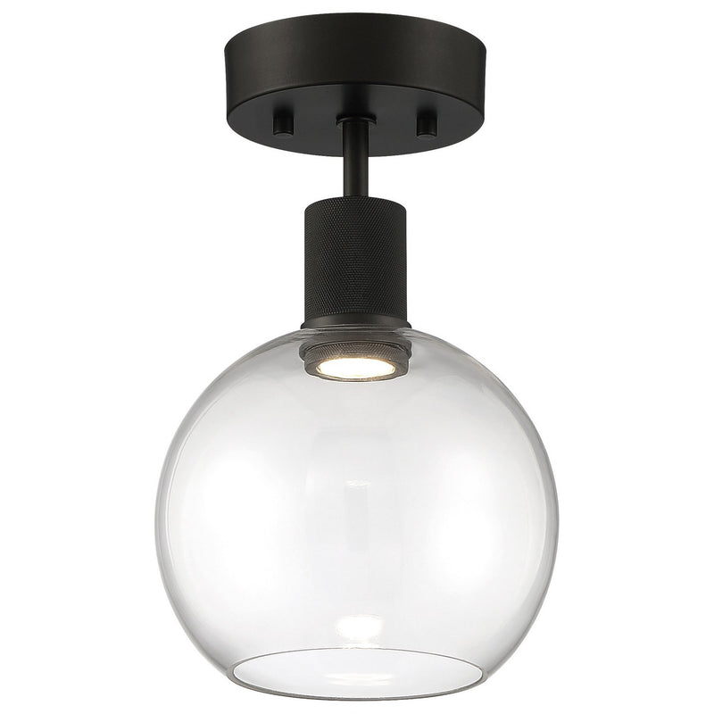Port Nine Burgundy Semi-Flush Mount in Matte Black