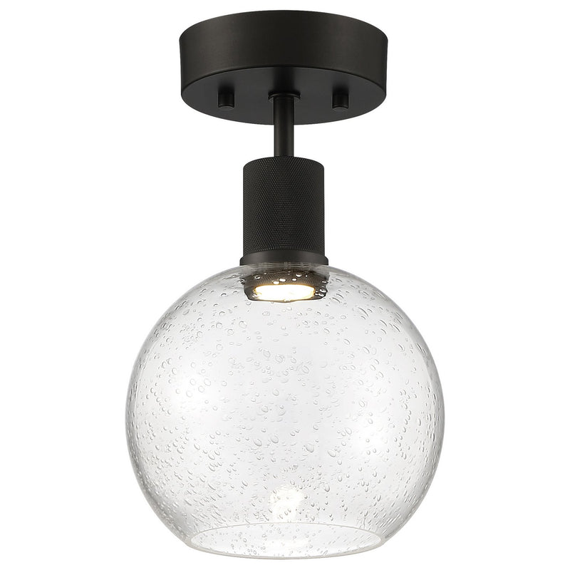 Port Nine Burgundy Semi-Flush Mount in Matte Black