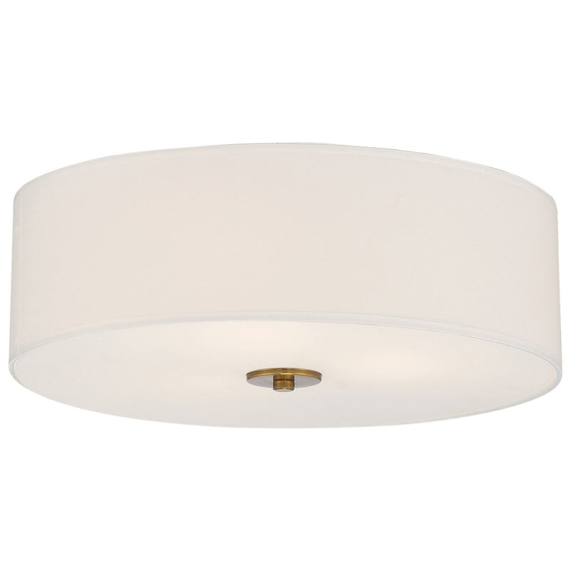 Mid Town 3-Light LED Flush Mount in Antique Brushed Brass