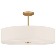 Mid Town 4-Light LED Semi-Flush Mount in Antique Brushed Brass