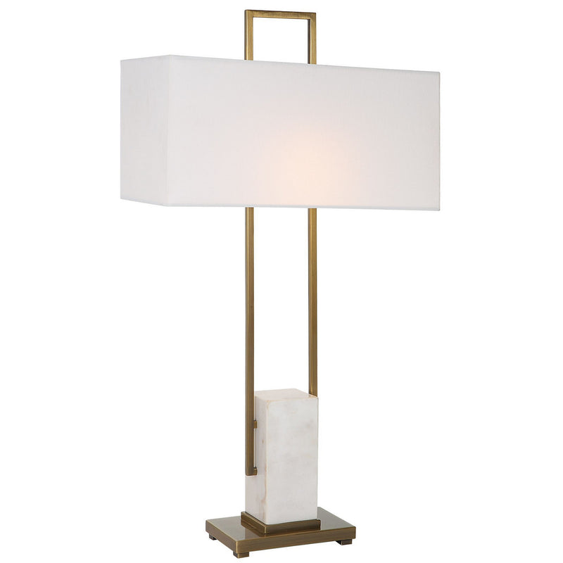 Column 1-Light Table Lamp in Plated Brass - Lamps Expo