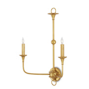Nottaway 2-Light Wall Sconce in Contemporary Gold Leaf - Lamps Expo