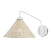 Basket 1-Light Wall Sconce in Gesso White/Bleached White - Lamps Expo