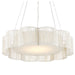 9000-0923- Ancroft LED Chandelier in White/Contemporary Silver Leaf by Currey and Company