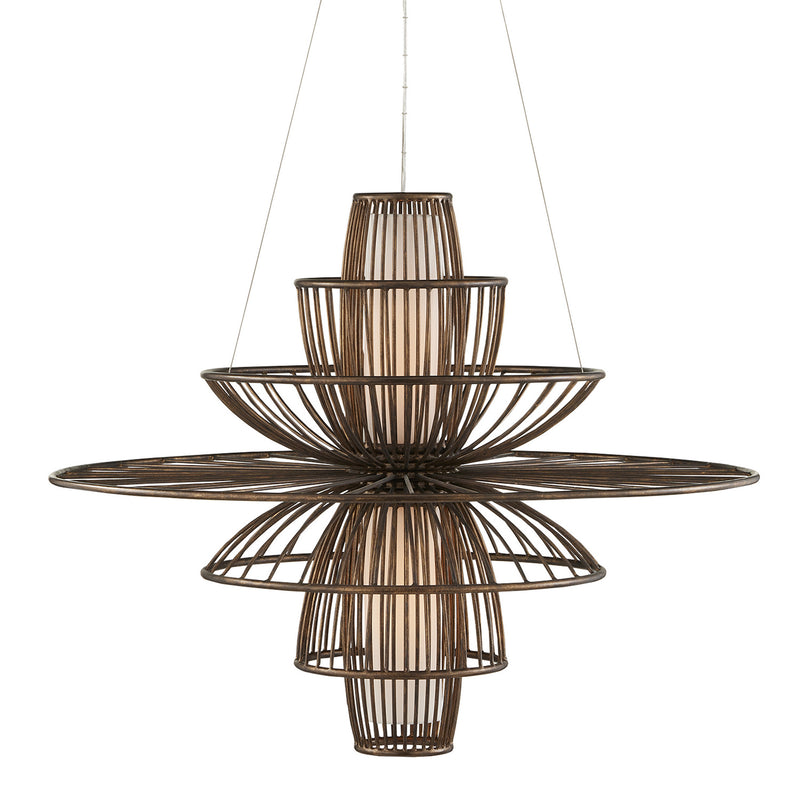 9000-0964- Benjiro 2-Light Chandelier in Cupertino/Off-White by Currey and Company