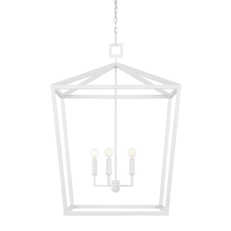 9000-0980- Denison 4-Light Chandelier in Gesso White by Currey and Company