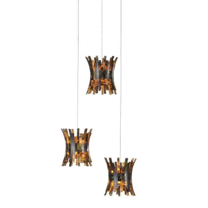 Alsop 3-Light Pendant in Brown/Black/Silver - Lamps Expo