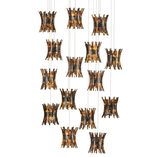 Alsop 15-Light Pendant in Brown/Black/Silver - Lamps Expo