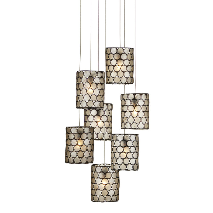 Regatta 7-Light Pendant in Cupertino & Silver - Lamps Expo
