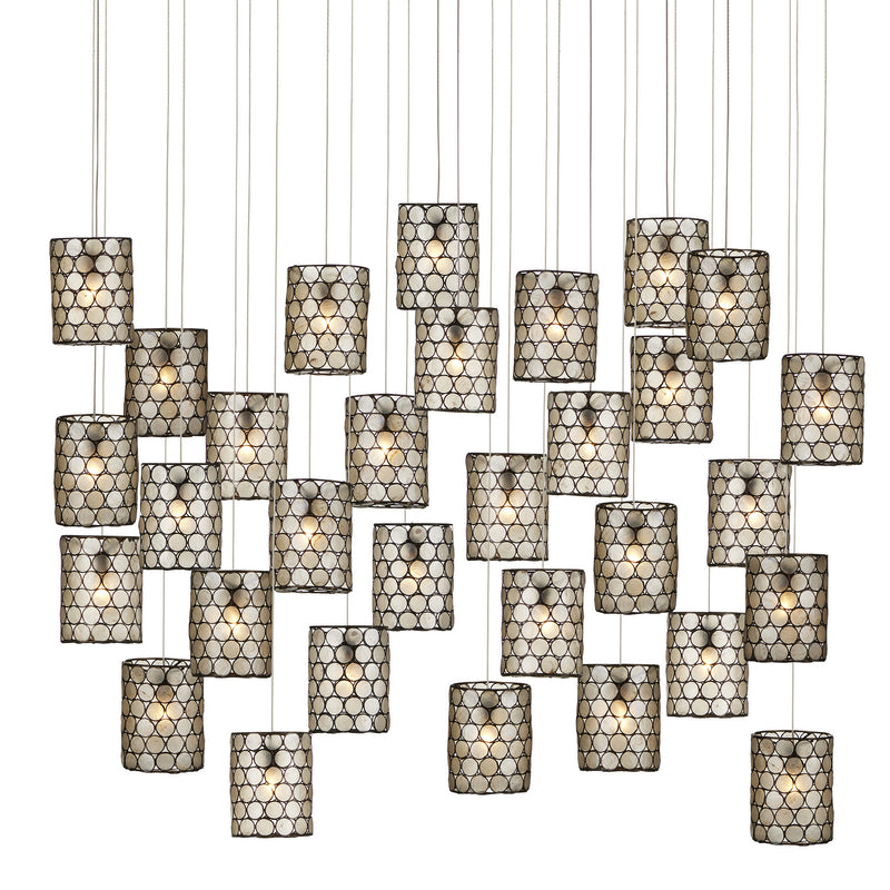 Regatta 30-Light Pendant in Cupertino & Silver - Lamps Expo