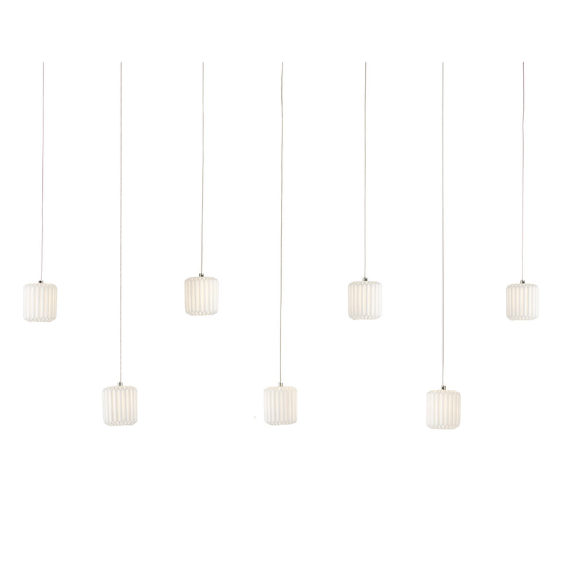Dove 7-Light Pendant in White/Silver - Lamps Expo