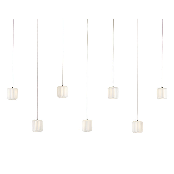 Dove 7-Light Pendant in White/Silver - Lamps Expo