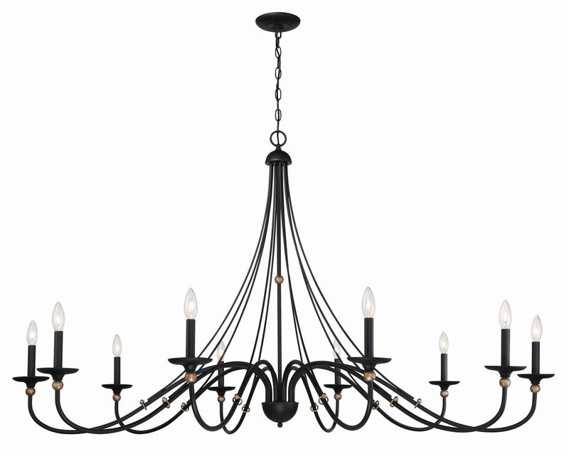 Westchester County 10-Light Chandelier in Sand Coal w/Skyline Gold Leaf