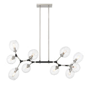 Nexpo 10-Light Chandelier in Nickel & Coal Black