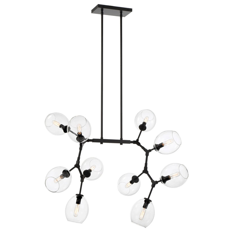 Nexpo 10-Light Chandelier in Coal Black