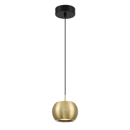 Halo 6" LED Mini Pendant in Coal and Brushed Gold