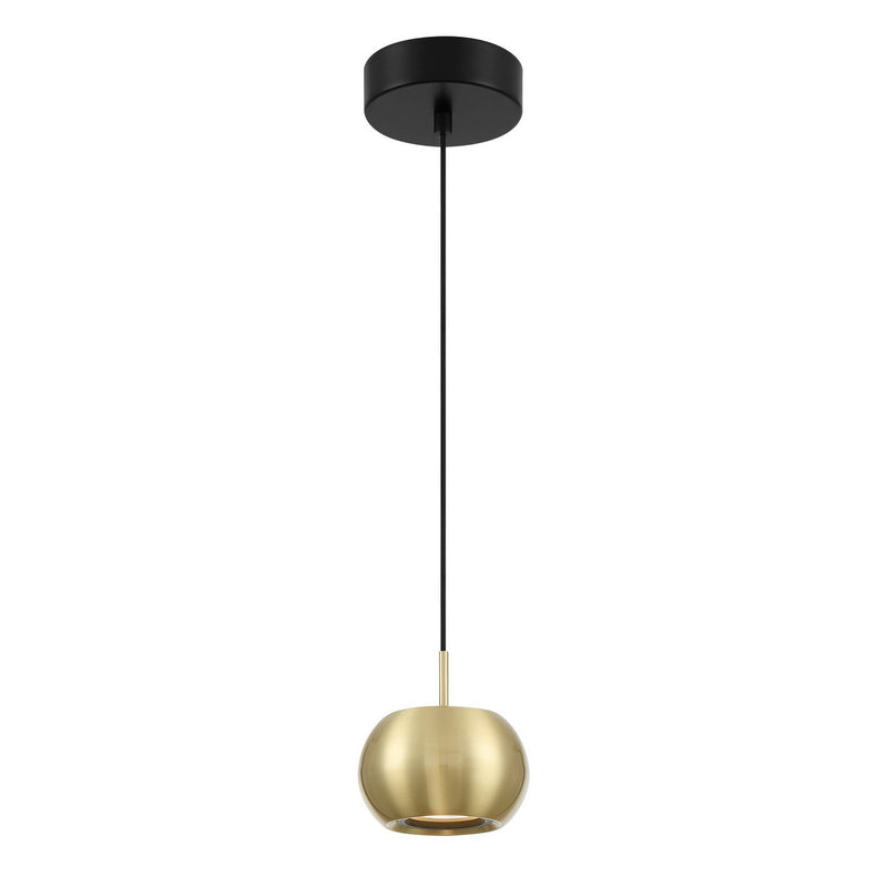 Halo 5" LED Mini Pendant in Coal and Brushed Gold