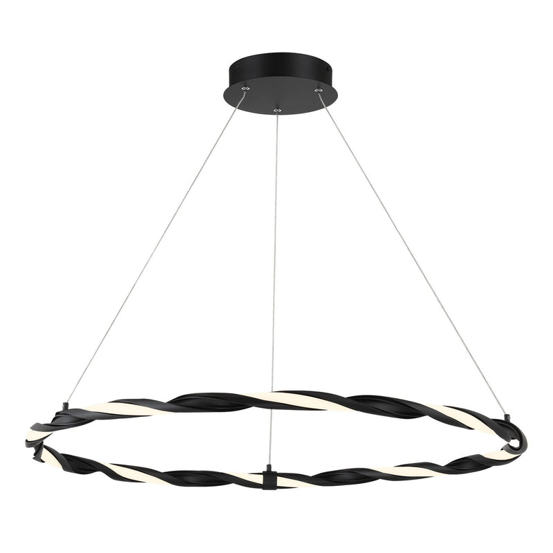 Convolution 31" LED Pendant in Coal Black