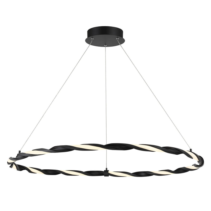 Convolution LED Linear Chandelier in Coal Black