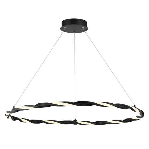 Convolution LED Linear Chandelier in Coal Black