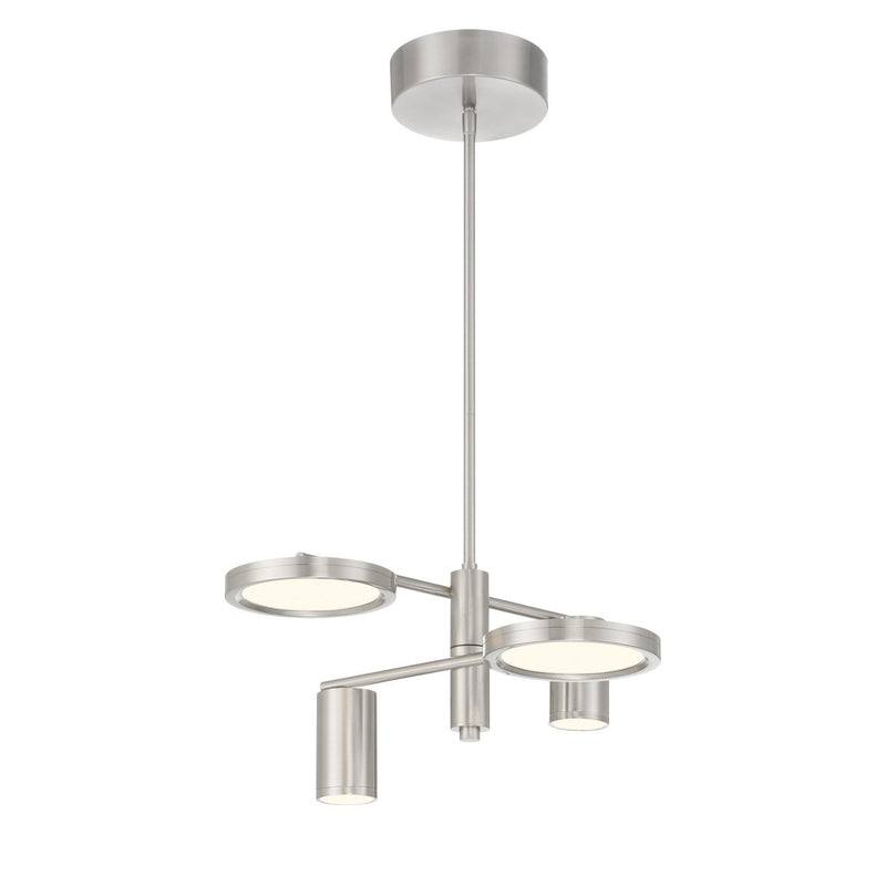 Swivel Small LED Chandelier in Brushed Nickel