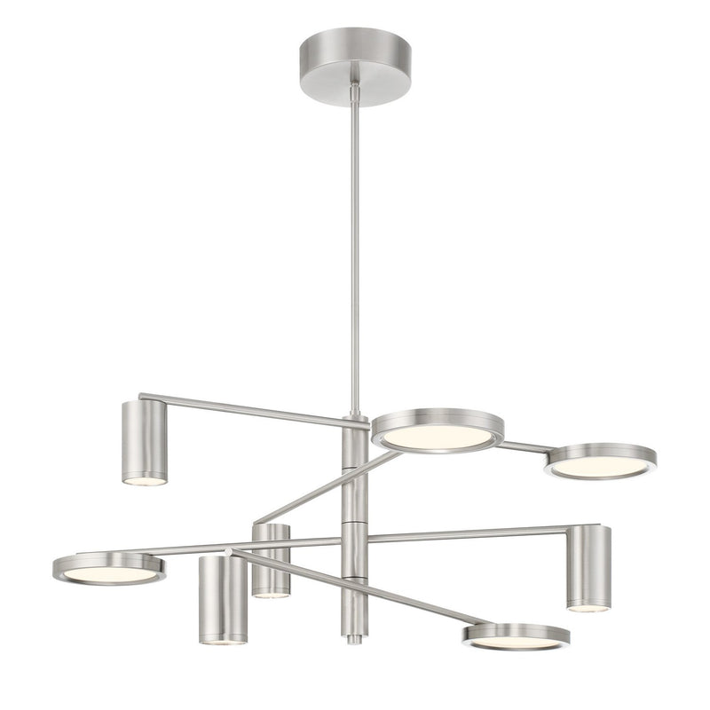 Swivel Large LED Chandelier in Brushed Nickel