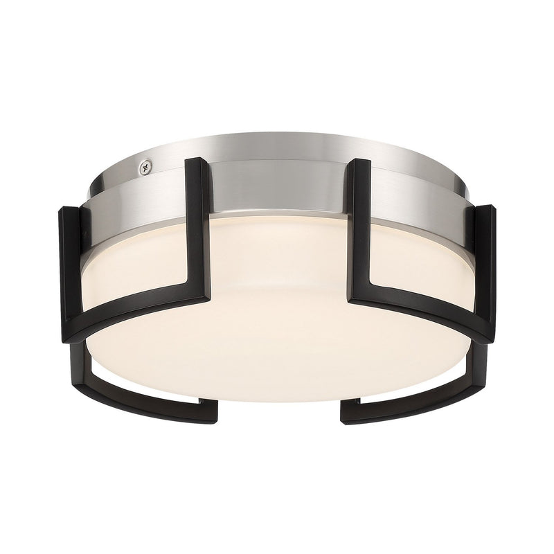 Bezel Set 10" LED Flush Mount in Coal Black