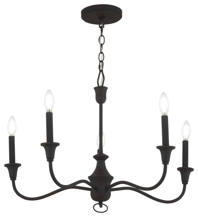Halifax County 5-Light Chandelier in Textured Black