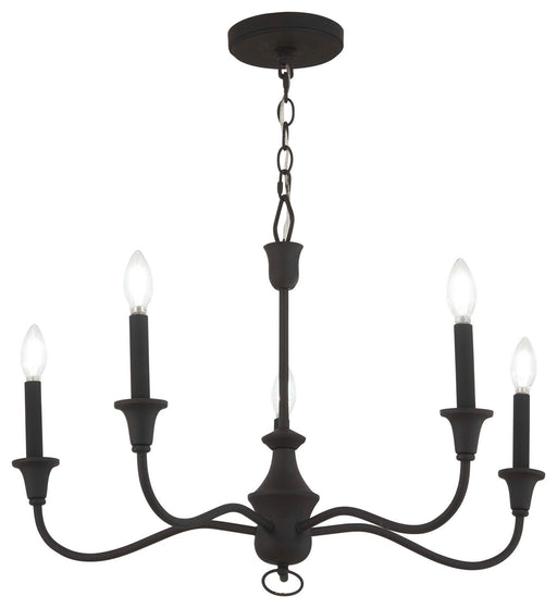 Halifax County 5-Light Chandelier in Textured Black